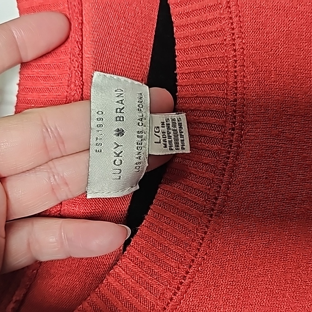 Lucky Brand M burnt orange sweater - Picture 2 of 15